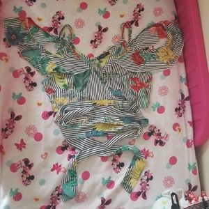 Floral cold shoulder top